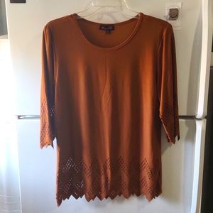 Half sleeve shirt with cut out pattern